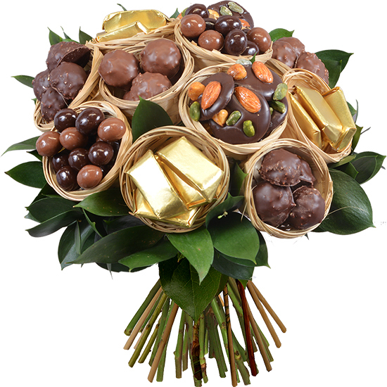 Bouquet de chocolats noirs et laits - Maison Guinguet